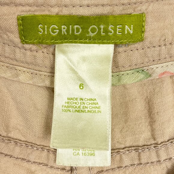 Sigrid‎ Olsen Poet 09 Linen Pants Women’s Size 6 Beige Coastal Chic Travel - Picture 9 of 16
